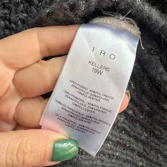 IRO Gray Metallic Kellers Chunky Knit Sweater Size S - Picture 6 of 7